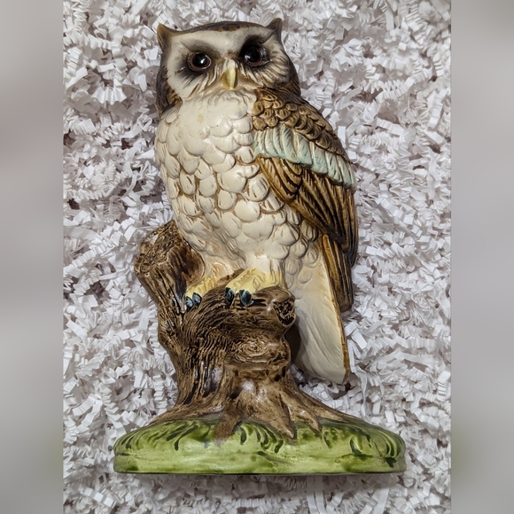 Norleans Japan vintage owl on tree stump figurine - Picture 1 of 7